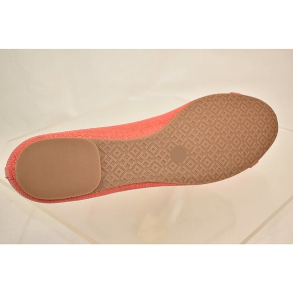 NIB TORY BURCH ORANGE MINI MILLER LIZARD PRINT LEATHER BIG REVA FLATS 8 BRAZIL - Picture 11 of 12